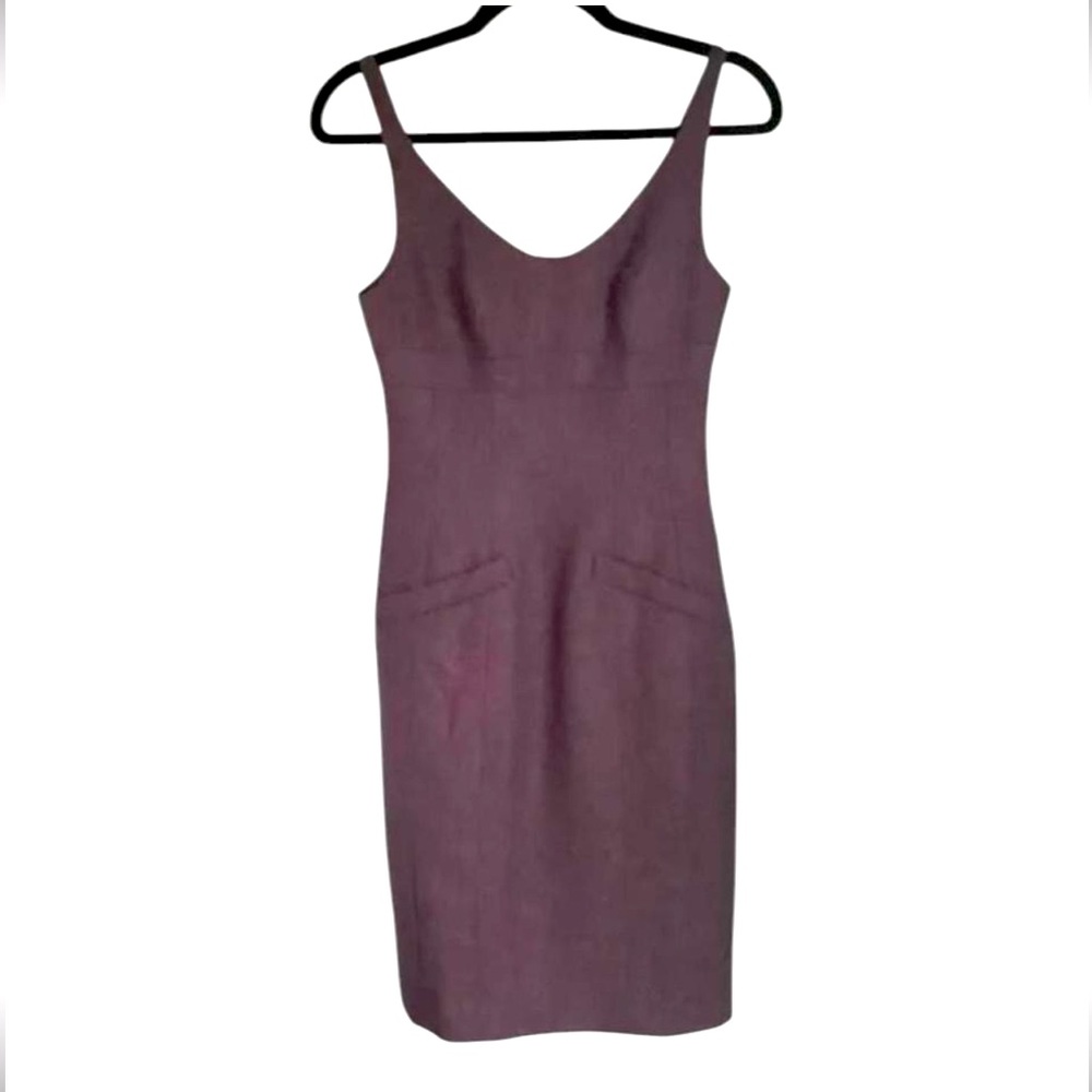 Susana Monaco Dark Purple Wool Sleeveless Fitted Dress Size Small NWOT